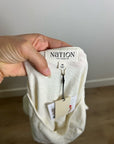 Nation LA 100% Cotton Emmy Cream Flutter Sleeve V - Neck Blouse Top