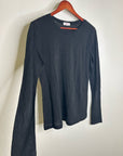 Goldie 100% Pima Cotton Lighweight Black Long Sleeve T - Shirt Top