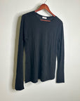 Goldie 100% Pima Cotton Lighweight Black Long Sleeve T - Shirt Top