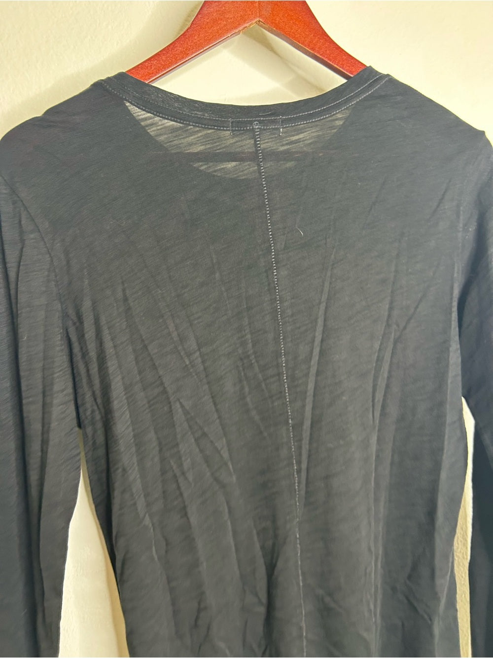 Goldie 100% Pima Cotton Lighweight Black Long Sleeve T - Shirt Top