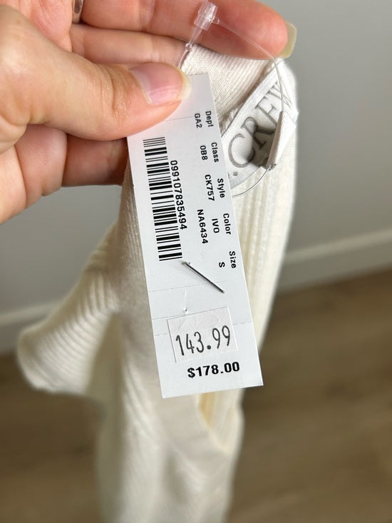 J. Crew Cashmere Silk Cream Knit Button Up Shell Vest Lightweight
