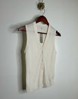 J. Crew Cashmere Silk Cream Knit Button Up Shell Vest Lightweight
