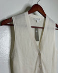 J. Crew Cashmere Silk Cream Knit Button Up Shell Vest Lightweight