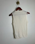 J. Crew Cashmere Silk Cream Knit Button Up Shell Vest Lightweight