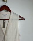 J. Crew Cashmere Silk Cream Knit Button Up Shell Vest Lightweight