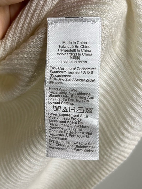 J. Crew Cashmere Silk Cream Knit Button Up Shell Vest Lightweight