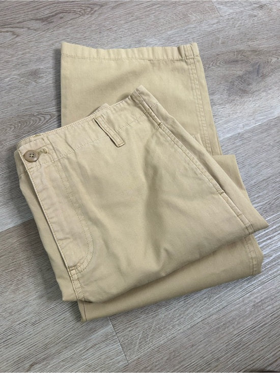 J. Crew 100% Cotton Tan Wide Leg Trouser Pant