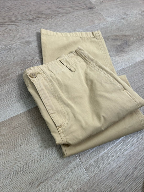 J. Crew 100% Cotton Tan Wide Leg Trouser Pant