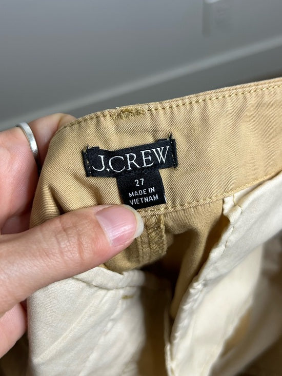 J. Crew 100% Cotton Tan Wide Leg Trouser Pant