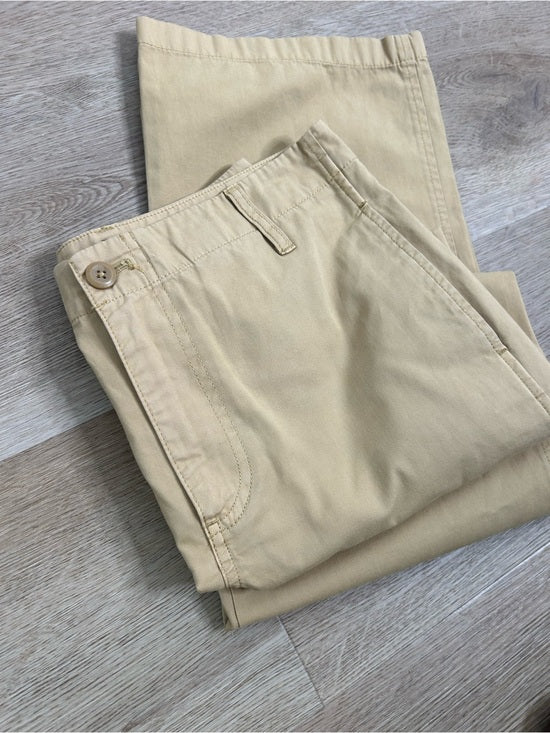 J. Crew 100% Cotton Tan Wide Leg Trouser Pant