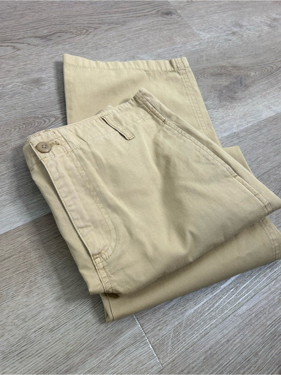 J. Crew 100% Cotton Tan Wide Leg Trouser Pant