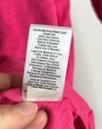 Nation Los Angeles 100% Cotton Bright Pink Long Sleeve Ruched Top