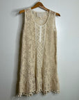 Temptation Positano 100% Cotton Cream Crochet Lace Tunic Mini Dress