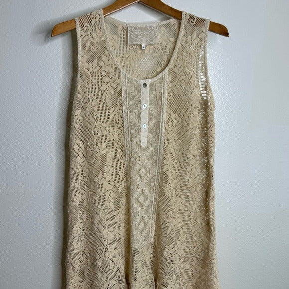 Temptation Positano Temptation Positano 100% Cotton Cream Crochet Lace Tunic Mini Dress - Cotton
