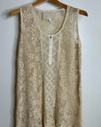 Temptation Positano 100% Cotton Cream Crochet Lace Tunic Mini Dress
