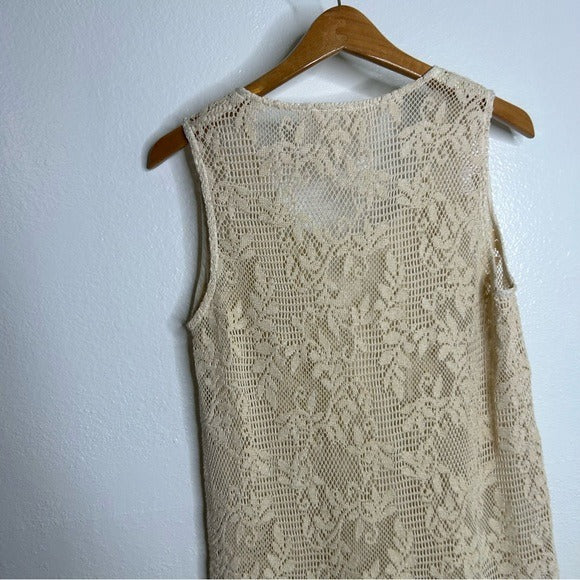 Temptation Positano Temptation Positano 100% Cotton Cream Crochet Lace Tunic Mini Dress - Cotton