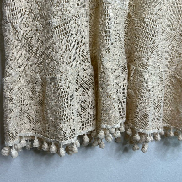 Temptation Positano Temptation Positano 100% Cotton Cream Crochet Lace Tunic Mini Dress - Cotton