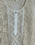 Temptation Positano 100% Cotton Cream Crochet Lace Tunic Mini Dress