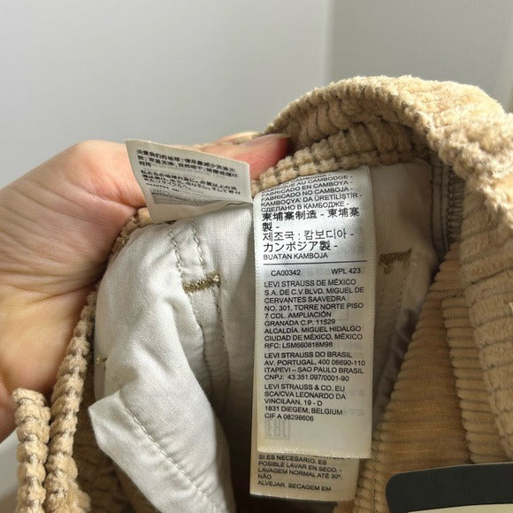 Levi's Premium 100% Cotton Ribcage Straight Leg Corduroy Tan