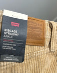 Levi's Premium 100% Cotton Ribcage Straight Leg Corduroy Tan