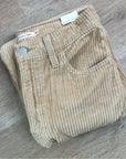 Levi's Premium 100% Cotton Ribcage Straight Leg Corduroy Tan
