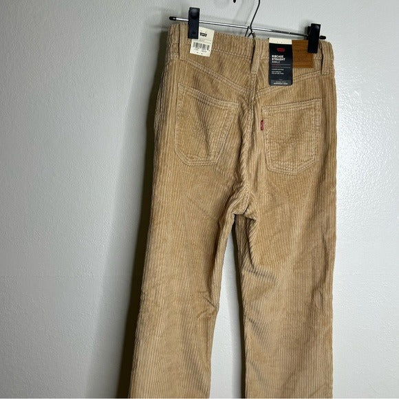Levi's Premium 100% Cotton Ribcage Straight Leg Corduroy Tan