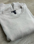 Eileen Fisher Organic Cotton Linen Tan Neutral Knit Pullover Sweater
