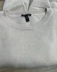 Eileen Fisher Organic Cotton Linen Tan Neutral Knit Pullover Sweater