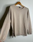 Eileen Fisher Organic Cotton Linen Tan Neutral Knit Pullover Sweater