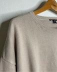 Eileen Fisher Organic Cotton Linen Tan Neutral Knit Pullover Sweater