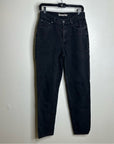MOTHER Snacks 100% Cotton Black High Waisted Tapered Leg Jean