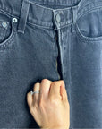 MOTHER Snacks 100% Cotton Black High Waisted Tapered Leg Jean