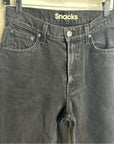 MOTHER Snacks 100% Cotton Black High Waisted Tapered Leg Jean