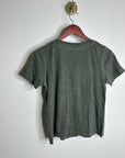 Eileen Fisher 100% Organic Cotton Green V - Neck T - Shirt Short Sleeve