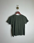 Eileen Fisher 100% Organic Cotton Green V - Neck T - Shirt Short Sleeve