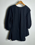 Bryn Walker 100% Organic Cotton Poplin Short Sleeve Black Top