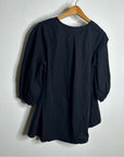 Bryn Walker 100% Organic Cotton Poplin Short Sleeve Black Top