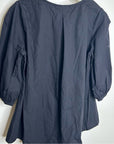 Bryn Walker 100% Organic Cotton Poplin Short Sleeve Black Top