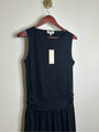 Nation LA 100% Pima Cotton Cleo Midi Dress Drop Waist in Jet Black