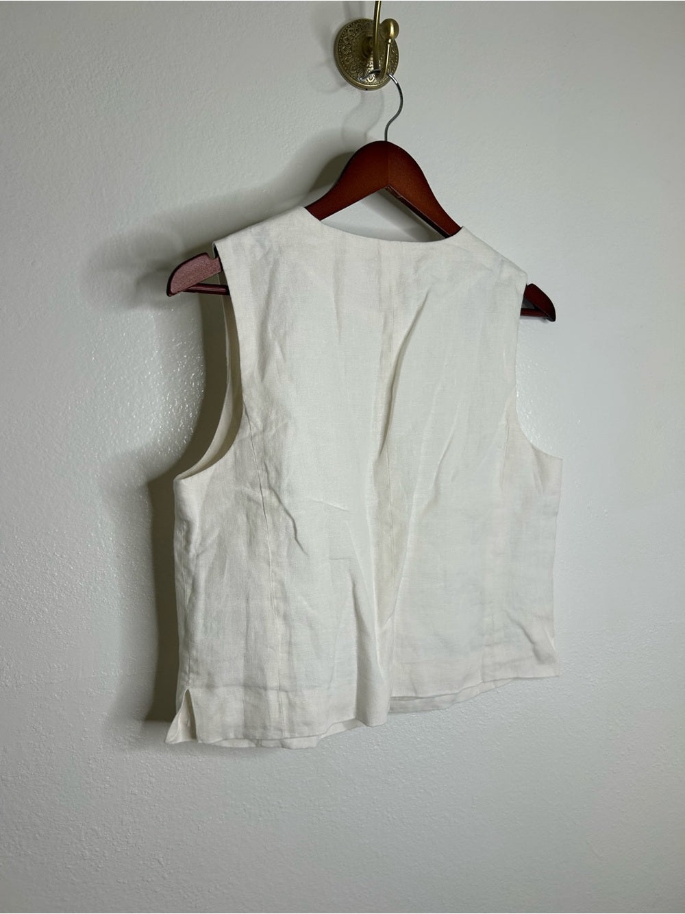Madewell 100% Button Front Linen Shell Top in Ivory Linen