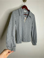 Nation LA 100% Cotton Kimberly Polo Long Sleeve Tee in Gray
