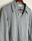 Nation LA 100% Cotton Kimberly Polo Long Sleeve Tee in Gray