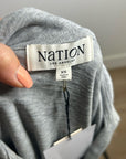 Nation LA 100% Cotton Kimberly Polo Long Sleeve Tee in Gray