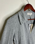 Nation LA 100% Cotton Kimberly Polo Long Sleeve Tee in Gray