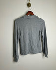 Nation LA 100% Cotton Kimberly Polo Long Sleeve Tee in Gray