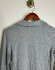 Nation LA 100% Cotton Kimberly Polo Long Sleeve Tee in Gray