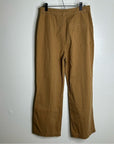 FRAME Denim 100% Cotton Pleated Chino Trouser Tan High Rise Pant