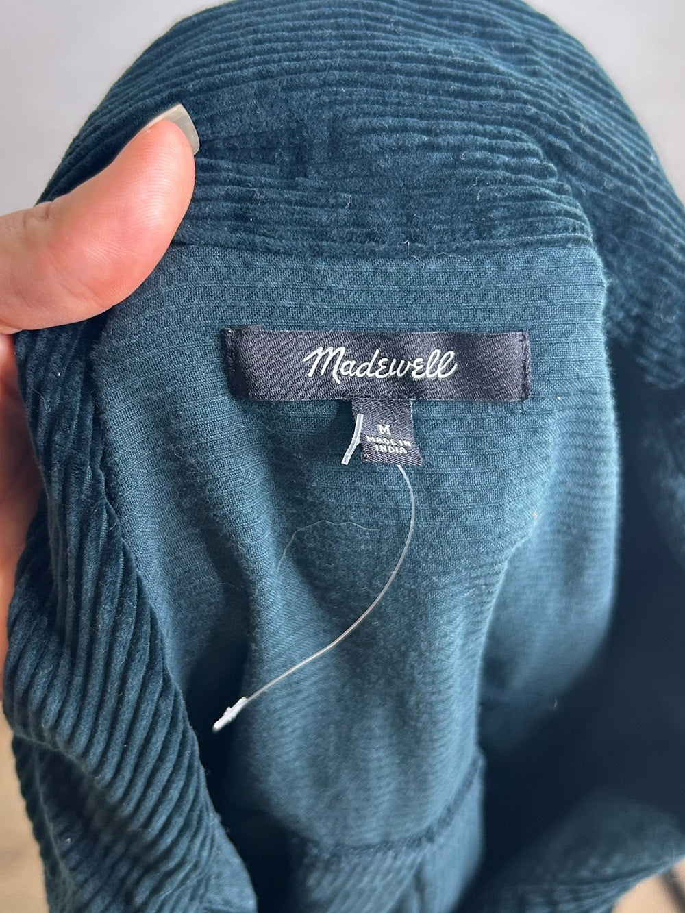 Madewell 100% Cotton Forest Green Wide Wale Corduroy Button Down Shirt Jacket