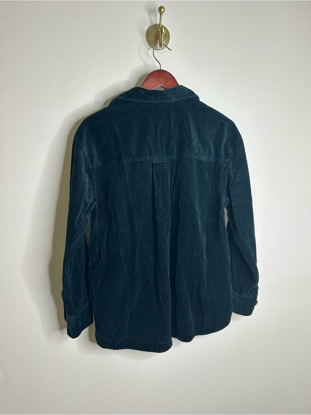 Madewell 100% Cotton Forest Green Wide Wale Corduroy Button Down Shirt Jacket