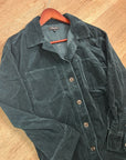Madewell 100% Cotton Forest Green Wide Wale Corduroy Button Down Shirt Jacket